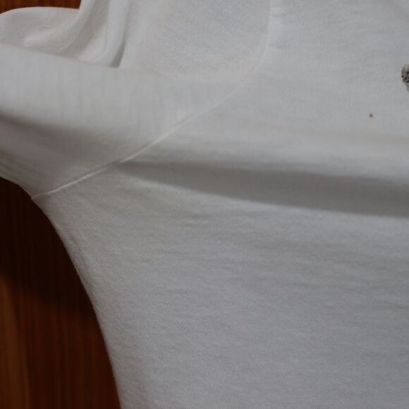 Velvet Silver Embellished Long Sleeve Tee | Vintage 90s Normcore Medium - Picture 9 of 12